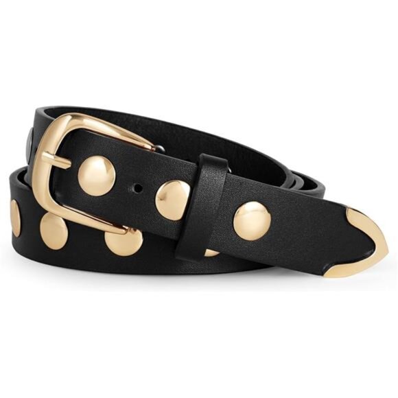 Women Fashion Leather Belt Studded Leather Belt Ladies Belts for Jeans main image 5